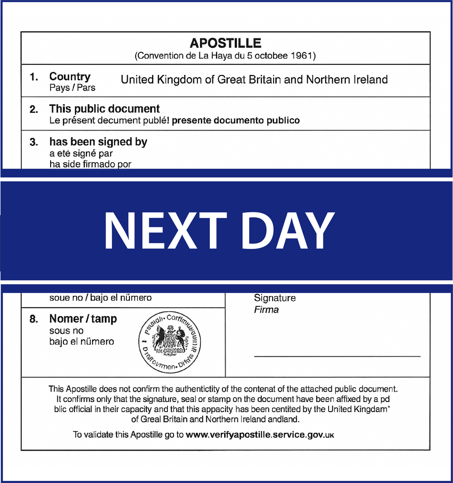 Next-day Apostille Service