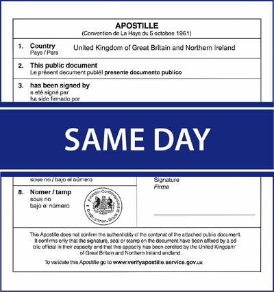Same-day apostille service for urgent document processing