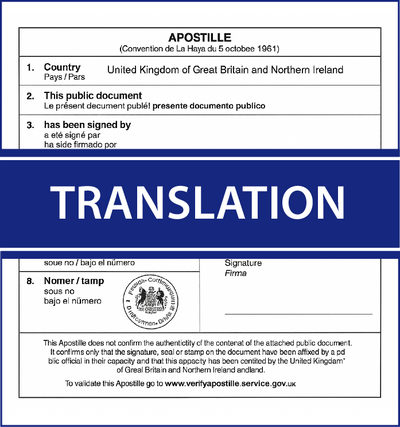 Document translation for certified apostille and notarisation